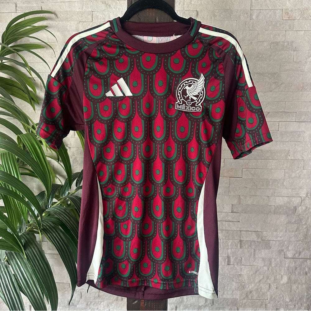Adidas Mexico 2024 Slim Fit Traditional Folk Art Home Jersey Shirt Size Small